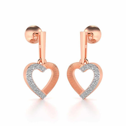 All Hearts Silver Earrings - Rose Gold - Image 2