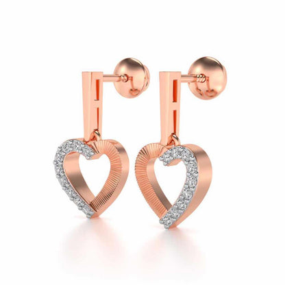 All Hearts Silver Earrings - Rose Gold - Image 3