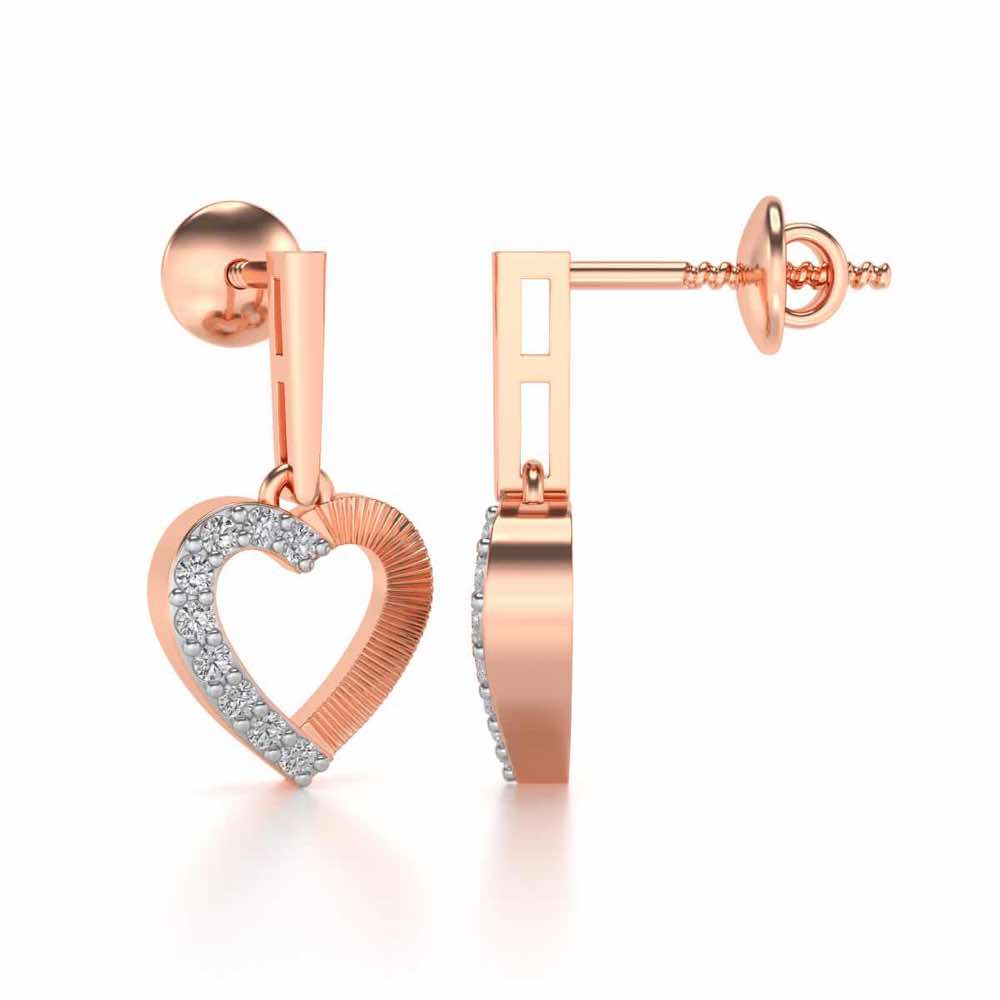 All Hearts Silver Earrings - Rose Gold - Image 4