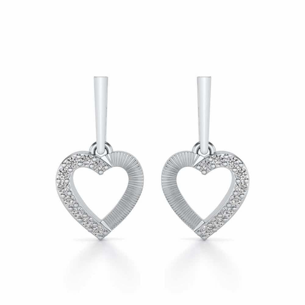 All Hearts Silver Earrings - White Gold - Image 1