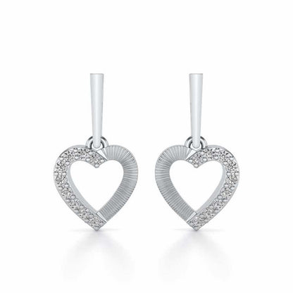 All Hearts Silver Earrings - White Gold - Image 1