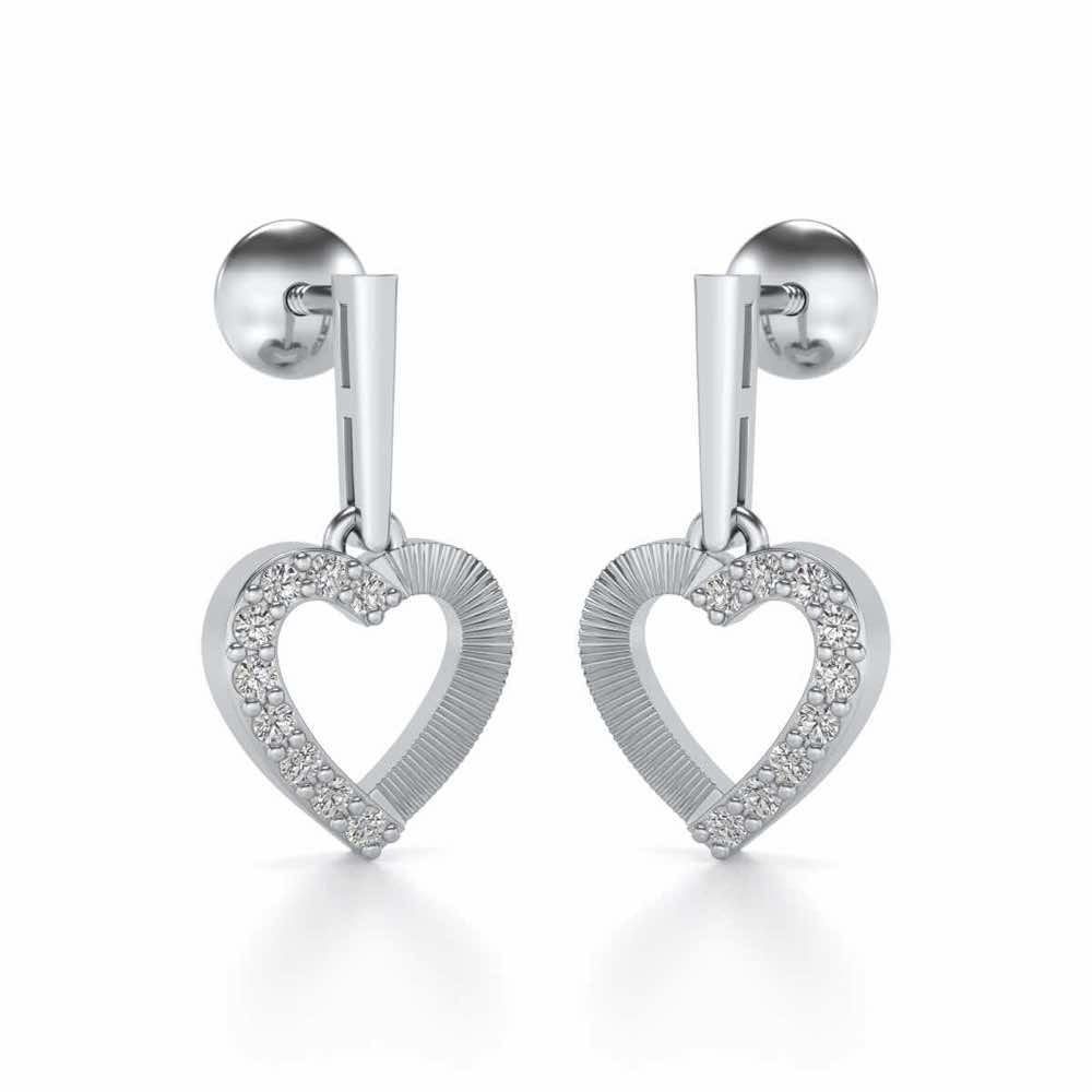 All Hearts Silver Earrings - White Gold - Image 2