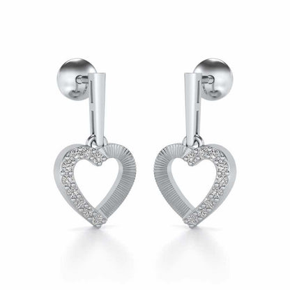All Hearts Silver Earrings - White Gold - Image 2