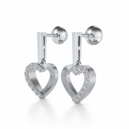 All Hearts Silver Earrings - White Gold - Image 3