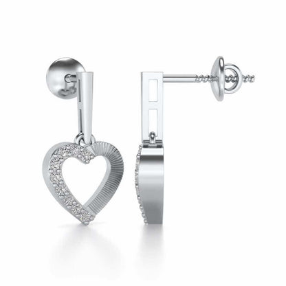 All Hearts Silver Earrings - White Gold - Image 4