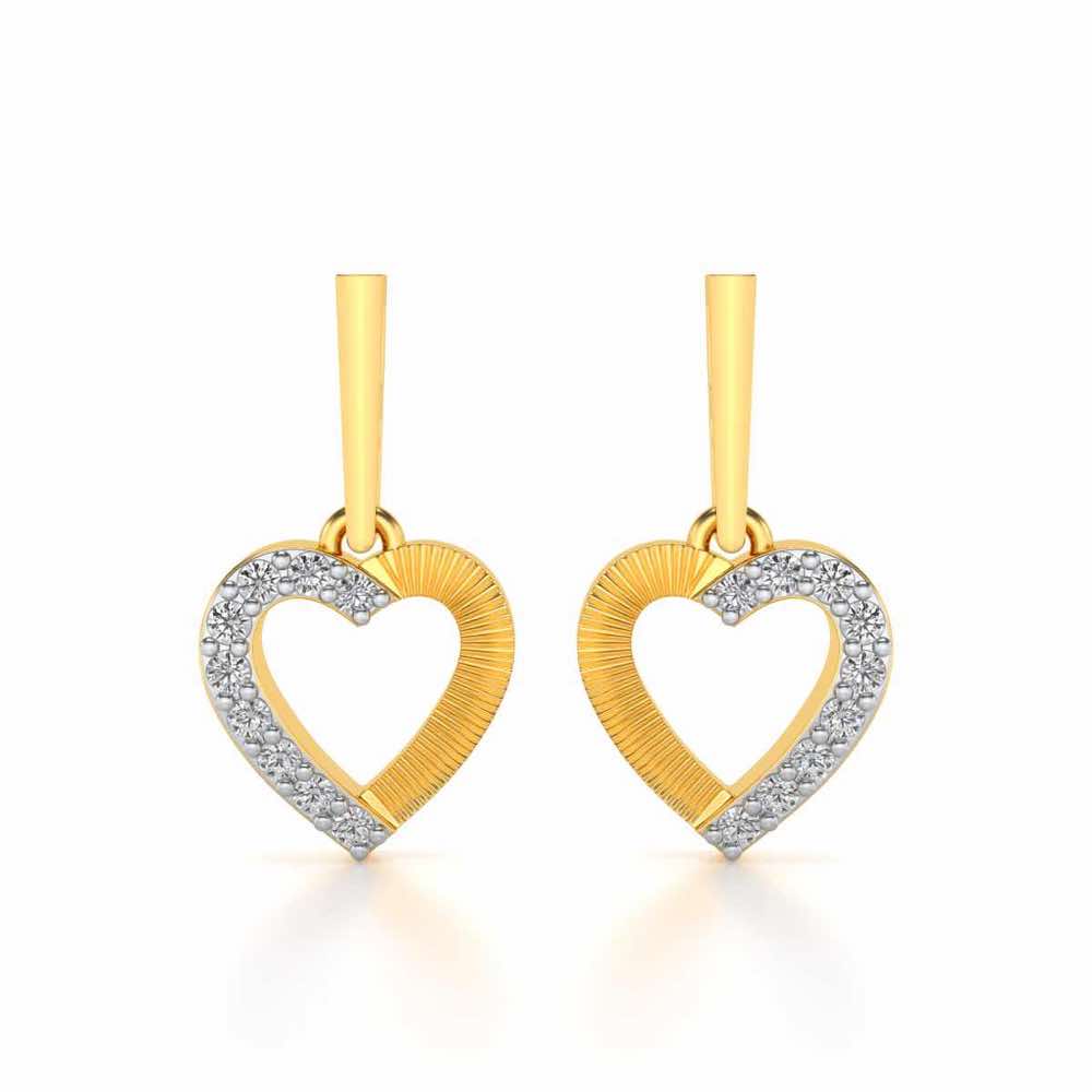 All Hearts Silver Earrings - Yellow Gold - Image 1