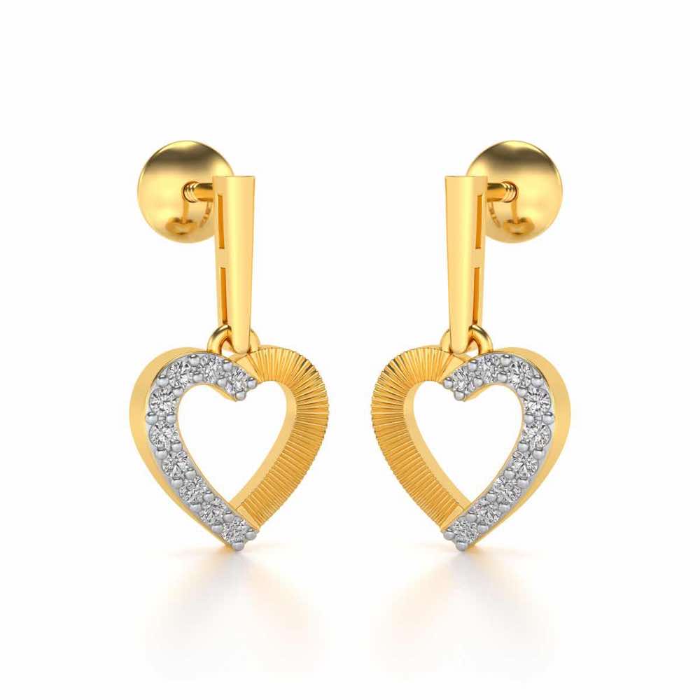 All Hearts Silver Earrings - Yellow Gold - Image 2