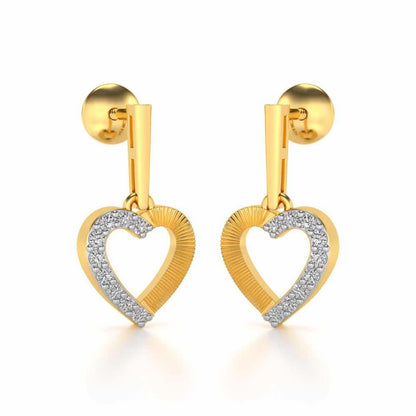 All Hearts Silver Earrings - Yellow Gold - Image 2