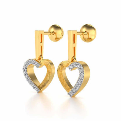 All Hearts Silver Earrings - Yellow Gold - Image 3