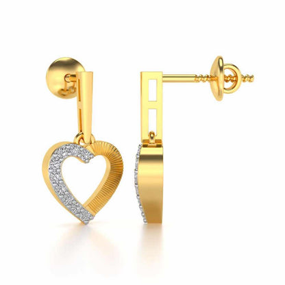 All Hearts Silver Earrings - Yellow Gold - Image 4