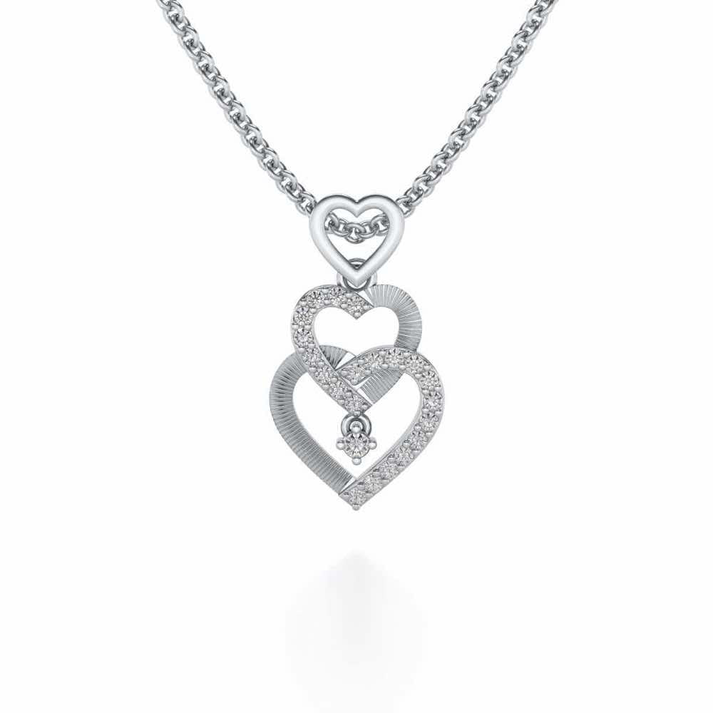 All Hearts Silver Pendant - White Gold - Image 1