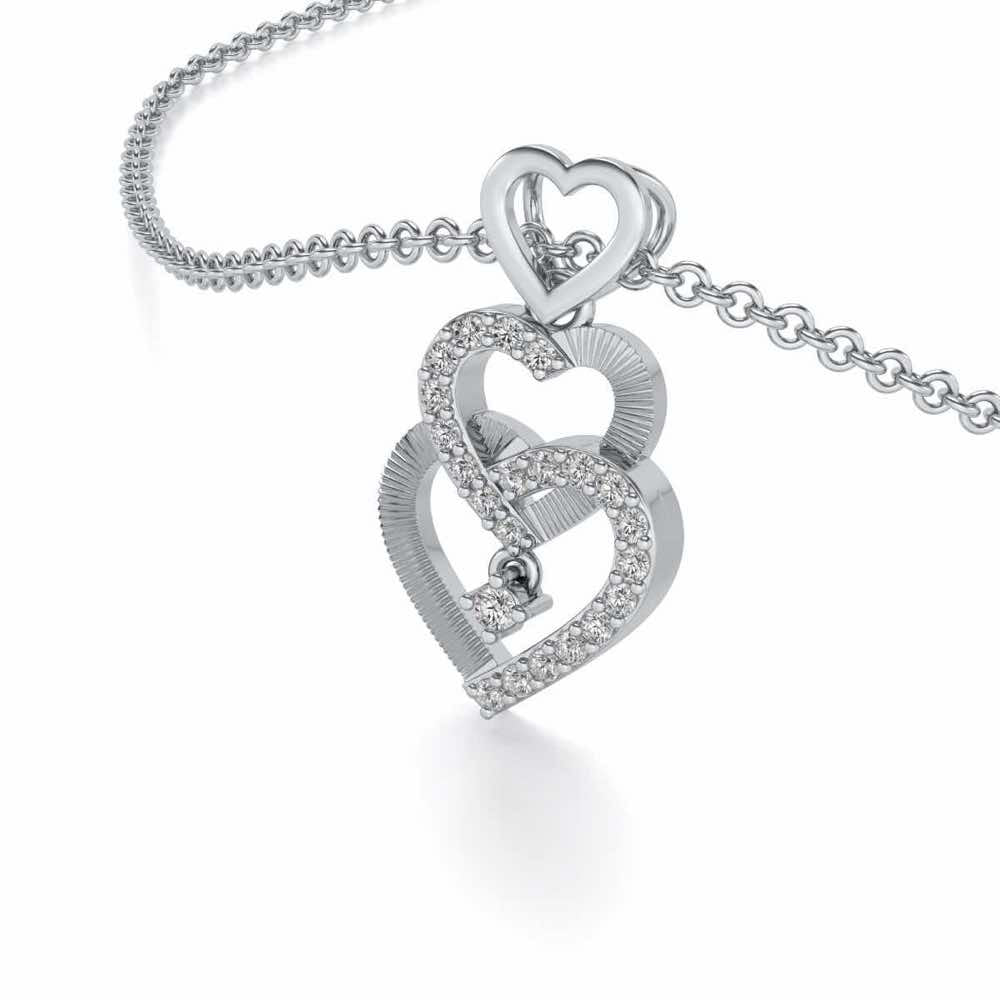 All Hearts Silver Pendant - White Gold - Image 2