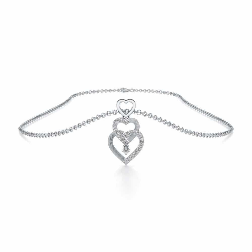 All Hearts Silver Pendant - White Gold - Image 3