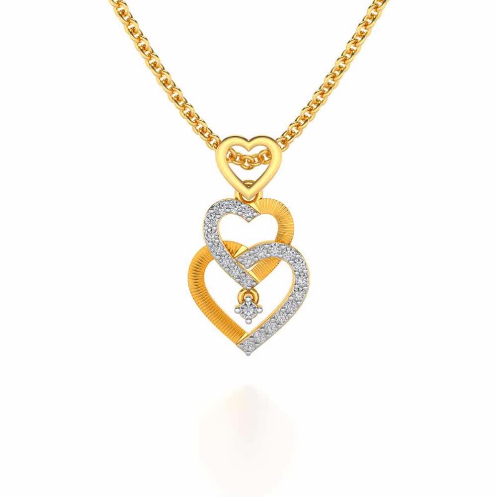 All Hearts Silver Pendant - Yellow Gold - Image 1