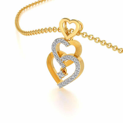 All Hearts Silver Pendant - Yellow Gold - Image 2