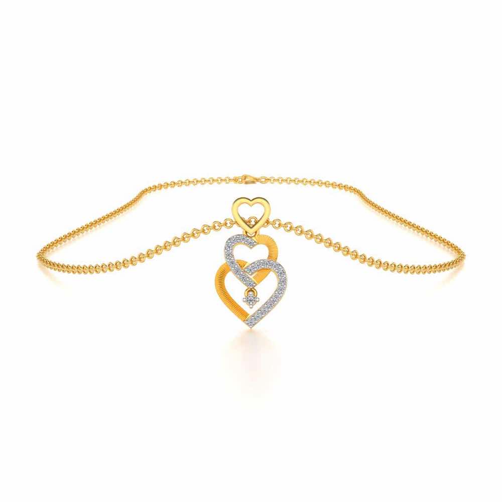 All Hearts Silver Pendant - Yellow Gold - Image 3