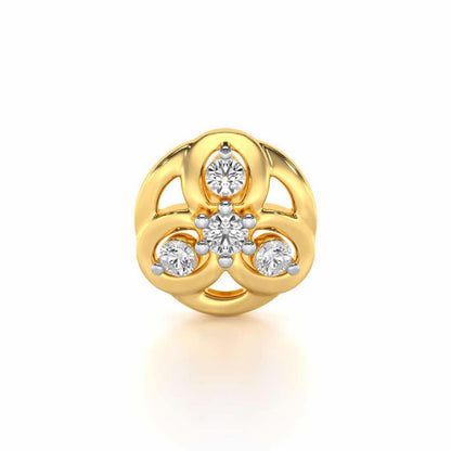 Shiny Silver Nosepin - Yellow Gold - Image 1
