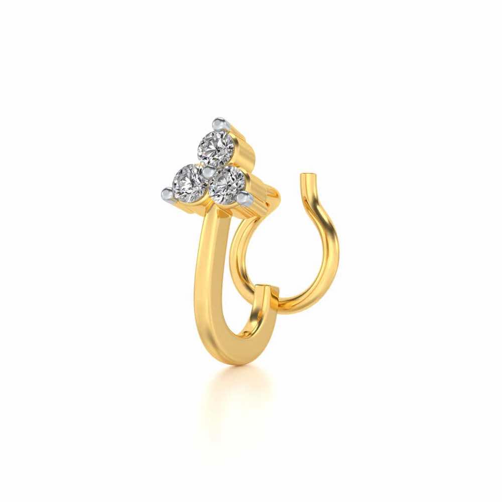 Alya Silver Nosepin - Yellow Gold - Image 1