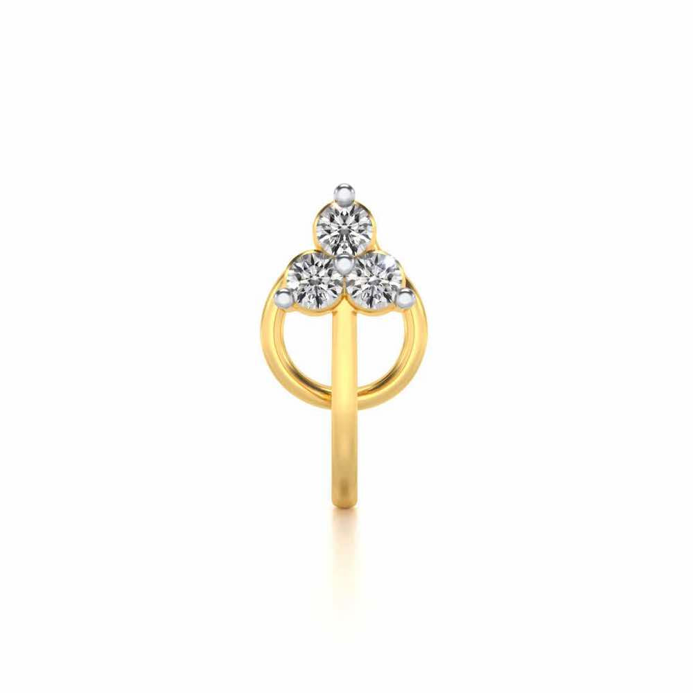 Alya Silver Nosepin - Yellow Gold - Image 2