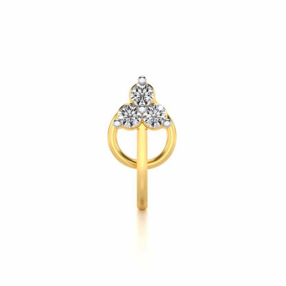 Alya Silver Nosepin - Yellow Gold - Image 2