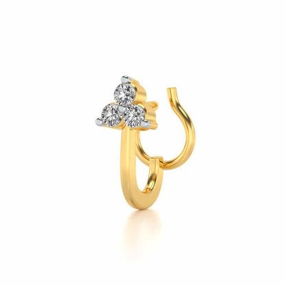 Alya Silver Nosepin - Yellow Gold - Image 3
