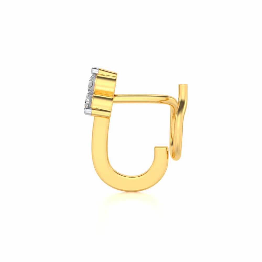 Alya Silver Nosepin - Yellow Gold - Image 4