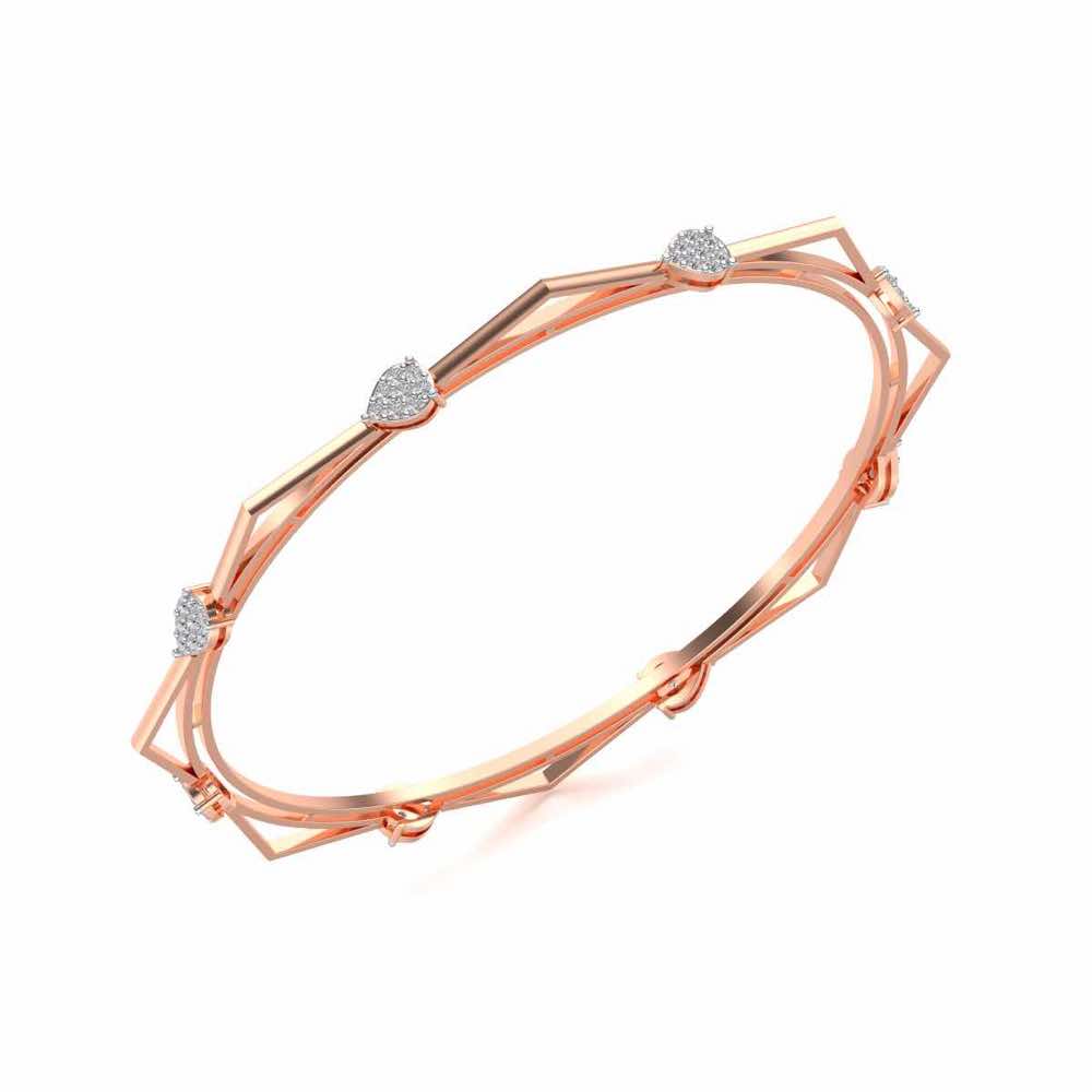 Alzir Silver Bangles - Rose Gold - Image 1