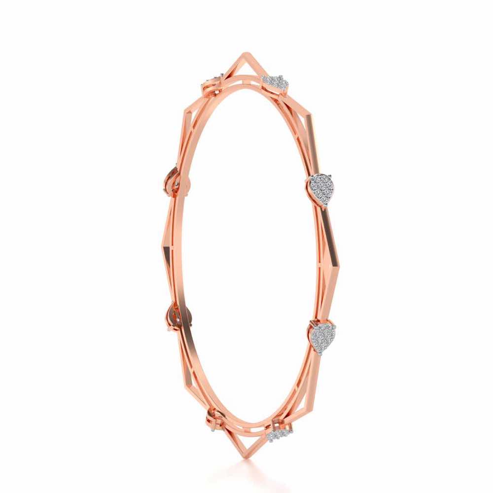 Alzir Silver Bangles - Rose Gold - Image 3