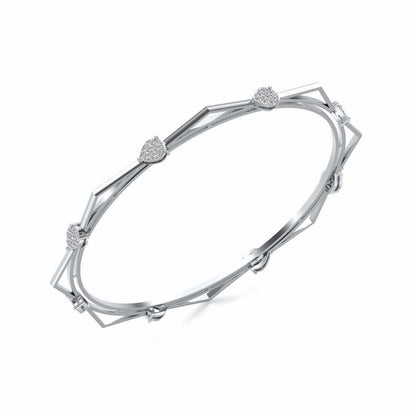 Alzir Silver Bangles - White Gold - Image 1