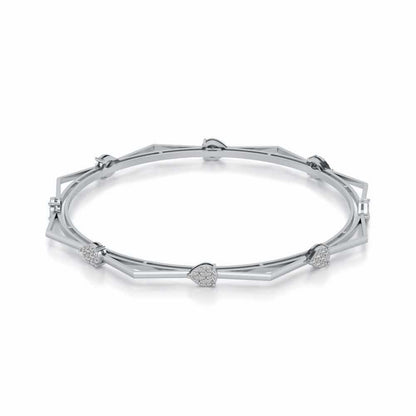 Alzir Silver Bangles - White Gold - Image 2