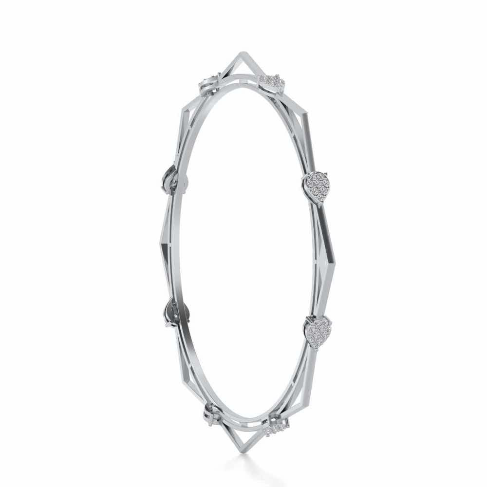 Alzir Silver Bangles - White Gold - Image 3