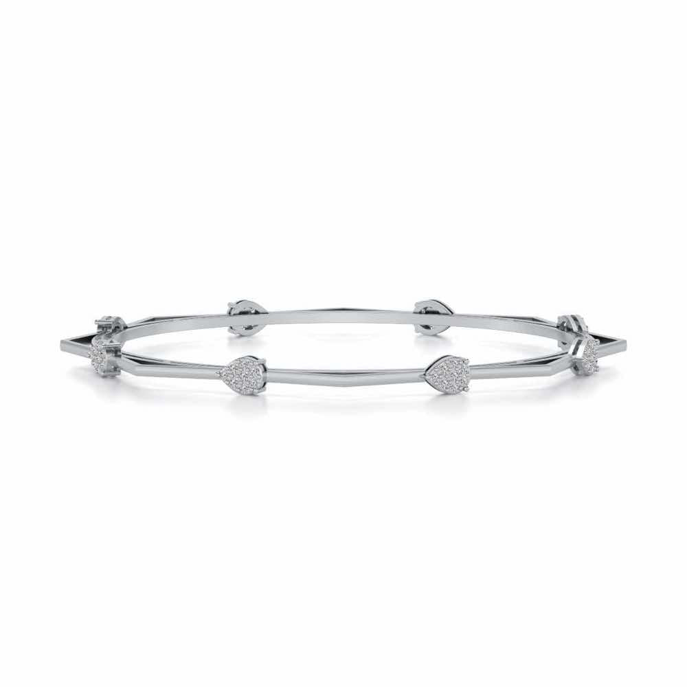 Alzir Silver Bangles - White Gold - Image 4