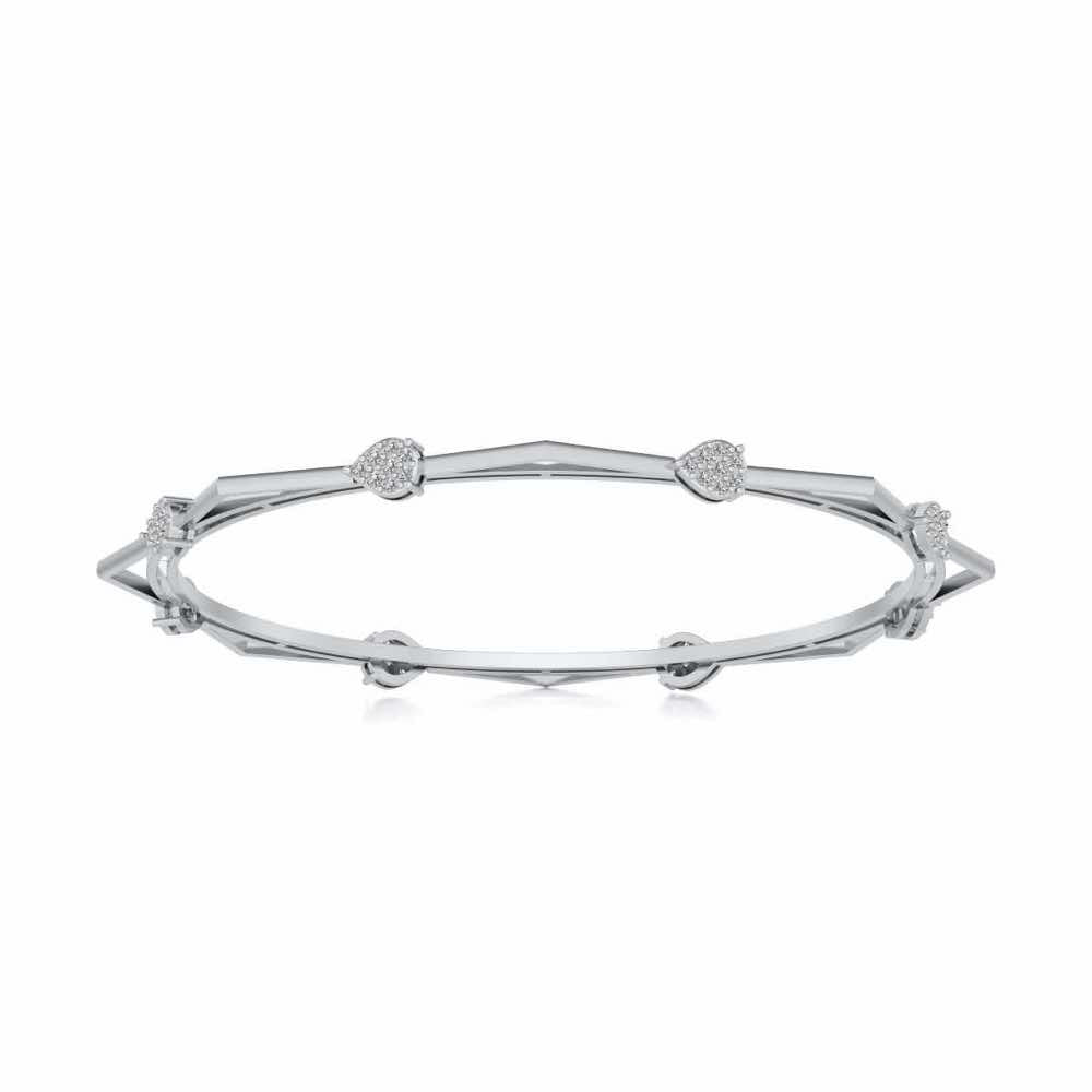 Alzir Silver Bangles - White Gold - Image 5