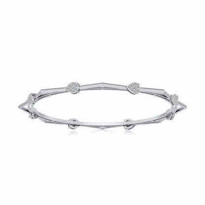 Alzir Silver Bangles - White Gold - Image 5