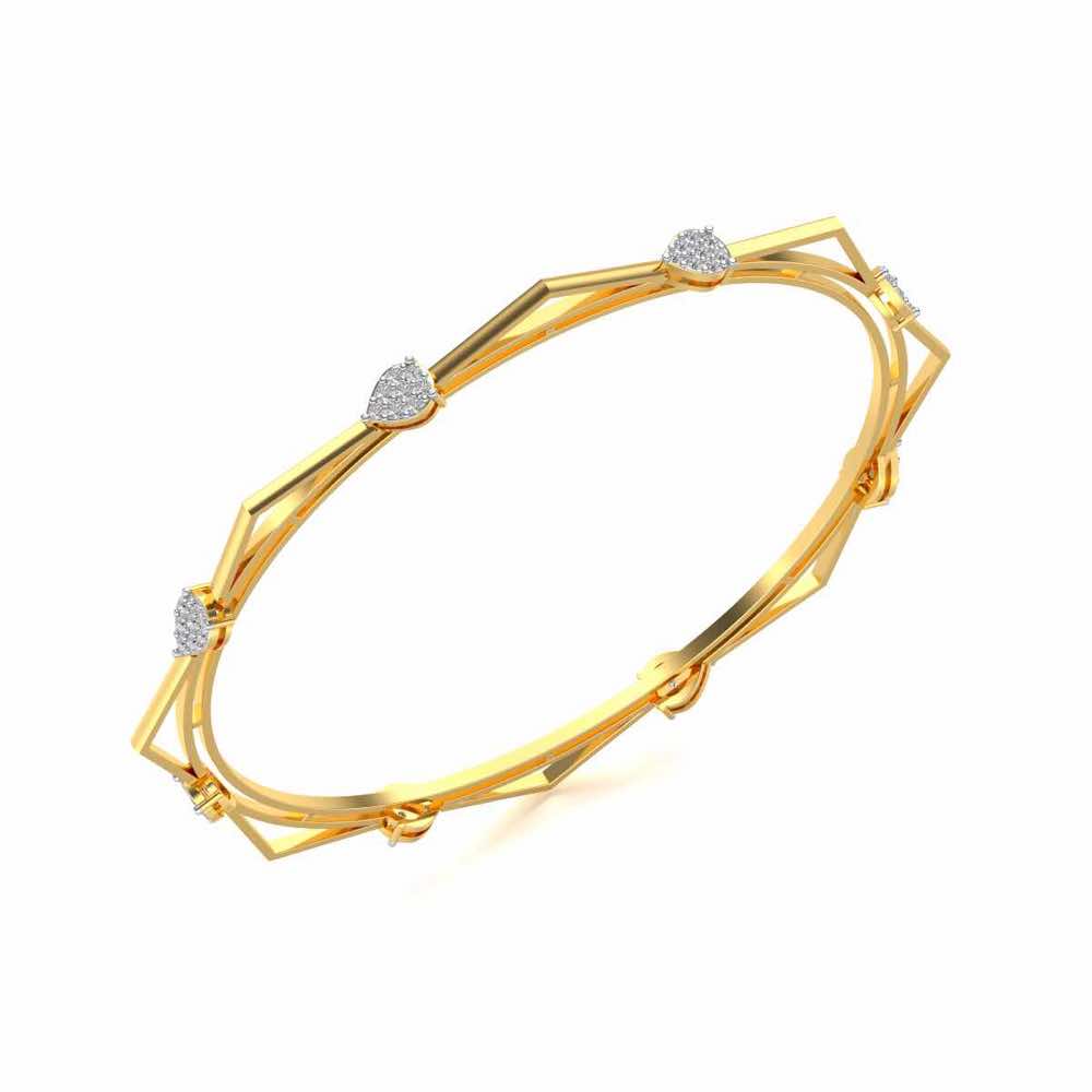 Alzir Silver Bangles - Yellow Gold - Image 1