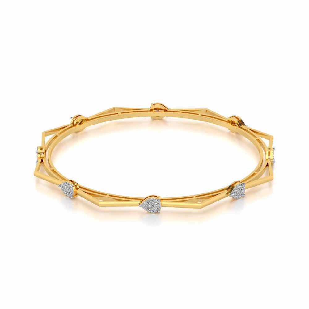 Alzir Silver Bangles - Yellow Gold - Image 2