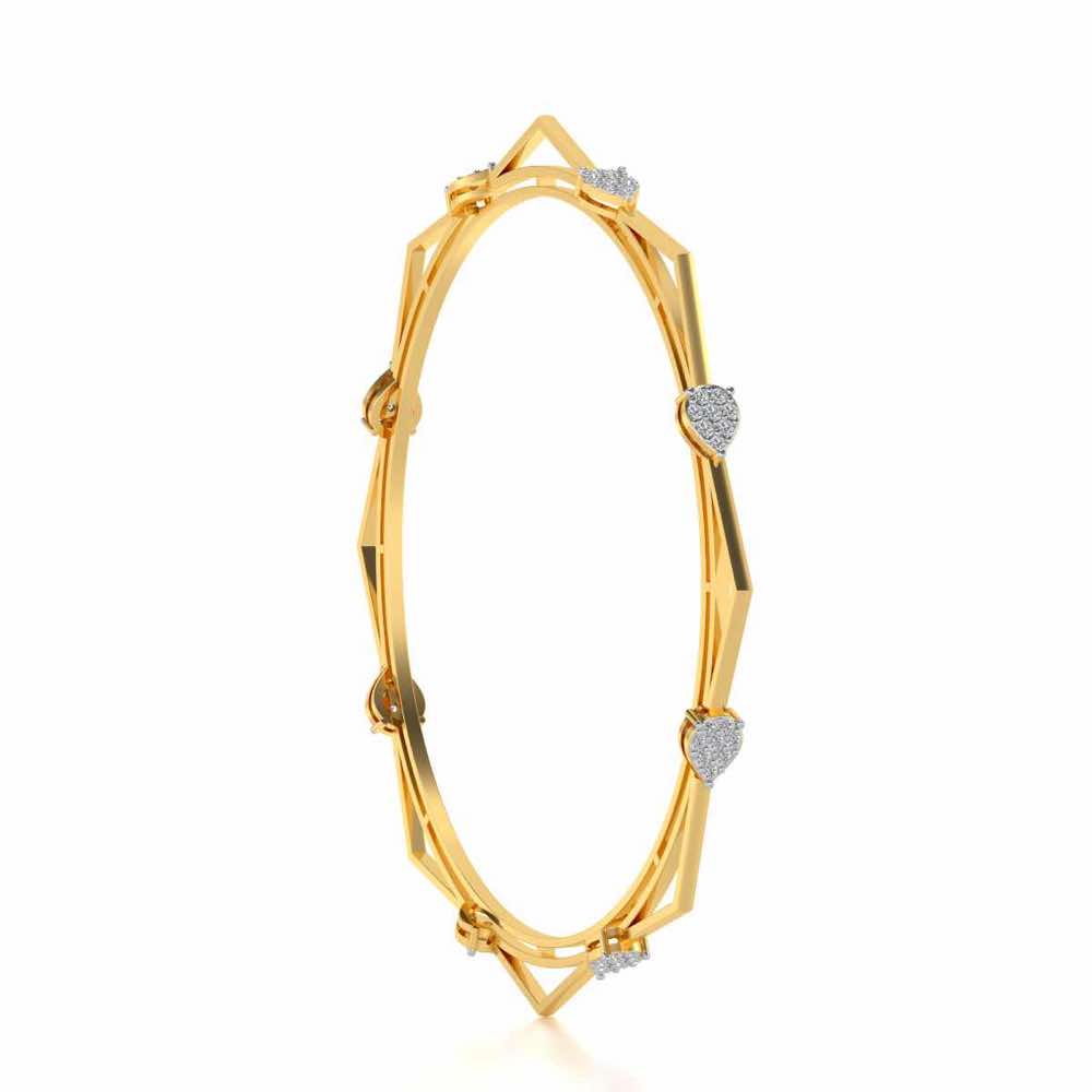 Alzir Silver Bangles - Yellow Gold - Image 3