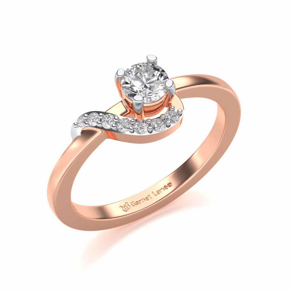 Amaze All Solitaire Silver Ring - Rose Gold - Image 1