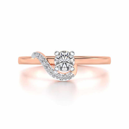 Amaze All Solitaire Silver Ring - Rose Gold - Image 4