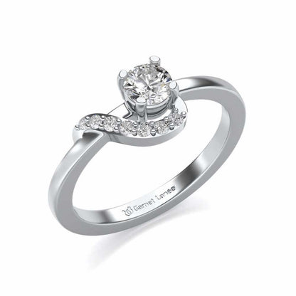 Amaze All Solitaire Silver Ring - White Gold - Image 1