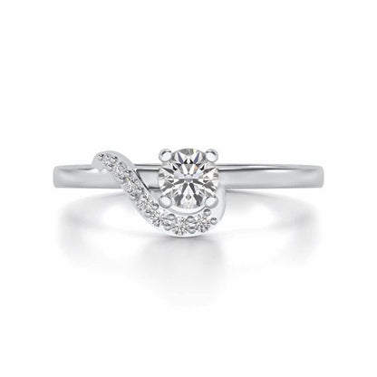 Amaze All Solitaire Silver Ring - White Gold - Image 4