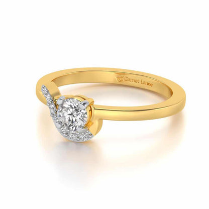 Amaze All Solitaire Silver Ring - Yellow Gold - Image 2