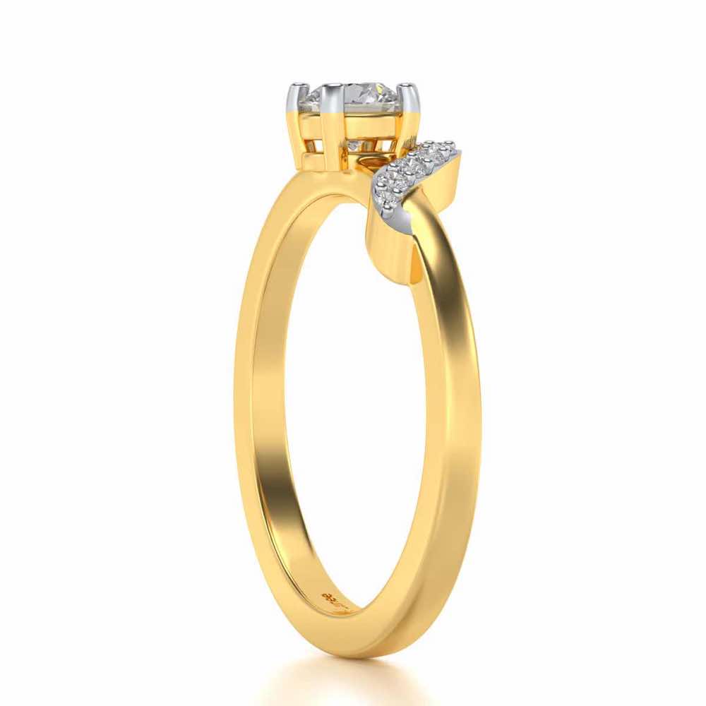 Amaze All Solitaire Silver Ring - Yellow Gold - Image 3
