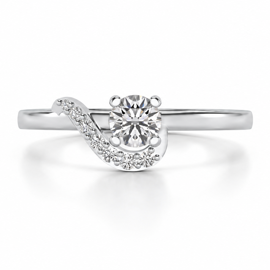 Amaze All Solitaire Silver Ring square aesthetic