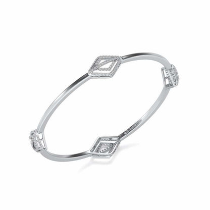 Amazed Silver Bangles - White Gold - Image 1