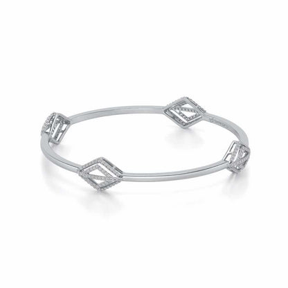 Amazed Silver Bangles - White Gold - Image 2