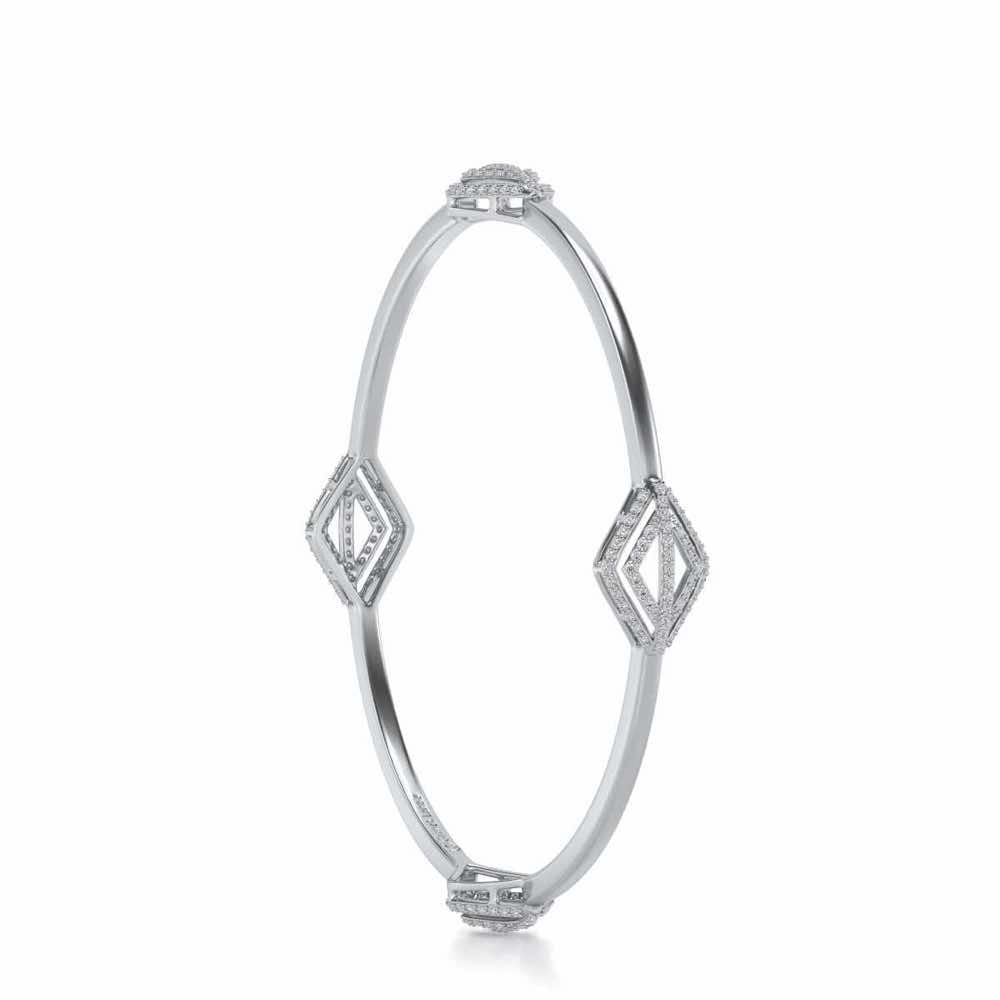 Amazed Silver Bangles - White Gold - Image 3