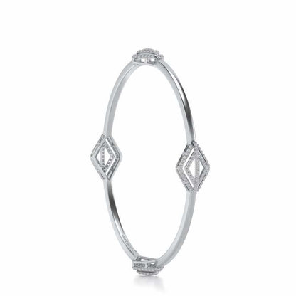 Amazed Silver Bangles - White Gold - Image 3