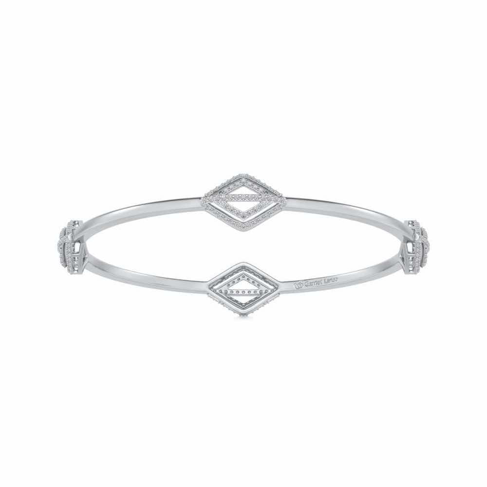 Amazed Silver Bangles - White Gold - Image 4