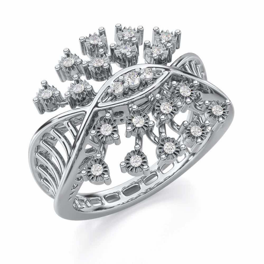 Amazing Glow Silver Ring - White Gold - Image 1